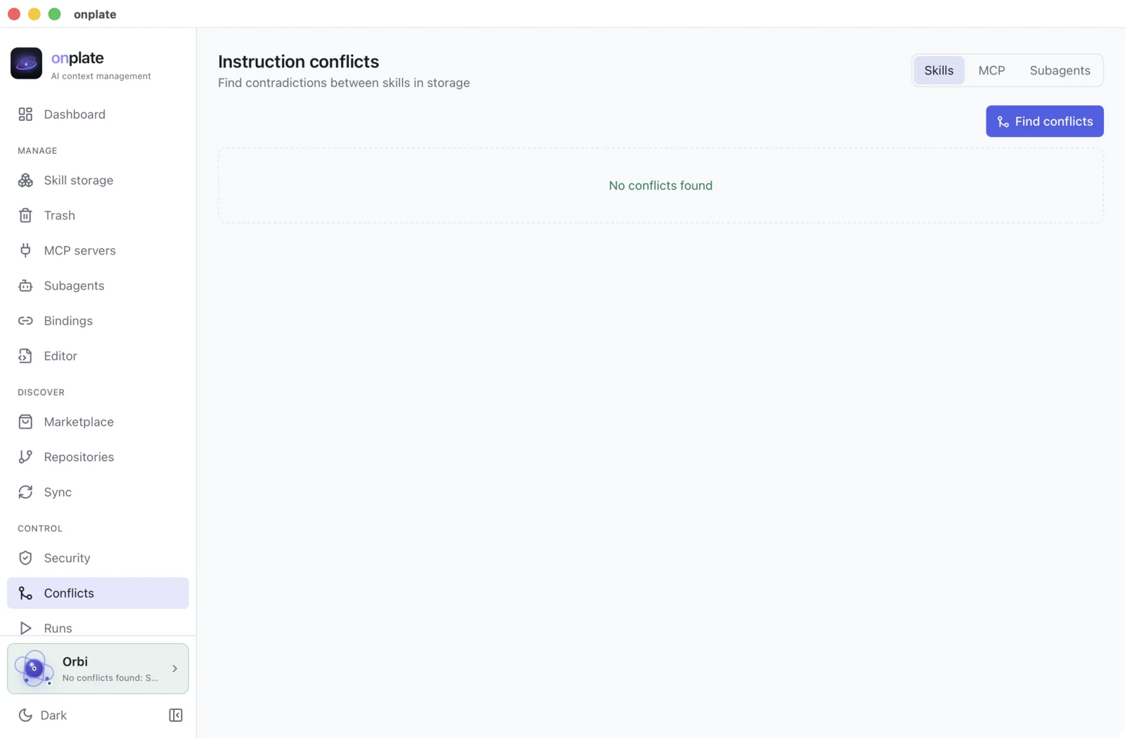 Searching for instruction conflicts: no contradictions between skills were found
